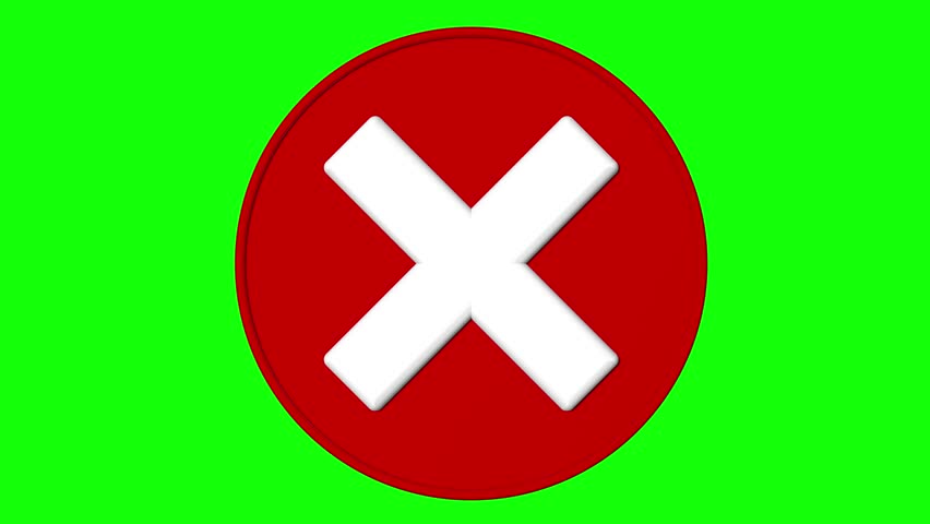 A 3D red rotating disc with a white "X" symbol on a chroma key background. This video is perfect for projects involving cancellations, errors, or negative feedback. The smooth rotation and 3D design a