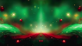 Abstract Christmas Background Green and Red. Curve Waves Flowing, Shiny Color Golden, Christmas Shimmering Glittering Particles Lights. Winter, Christmas, New Years, Christmas, New year 2024, 2025. - Powered by Shutterstock - Get 15% off with code: PIKWIZARD15