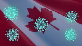 Canadian Flag with Overlay of COVID-19 Virus Animation - Powered by Shutterstock - Get 15% off with code: PIKWIZARD15
