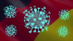 German Flag with Coronavirus Hologram Overlay Animation - Powered by Shutterstock - Get 15% off with code: PIKWIZARD15