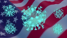 USA Flag with Coronavirus Hologram Overlay Animation - Powered by Shutterstock - Get 15% off with code: PIKWIZARD15
