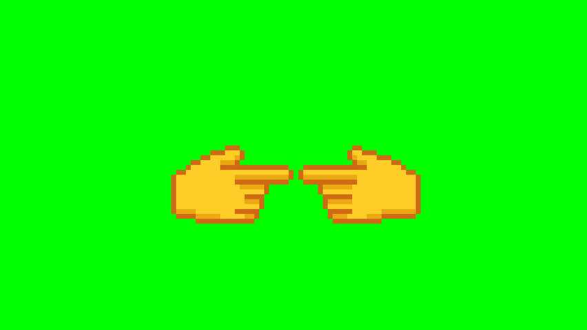 Hand gesture, pixel art animation 