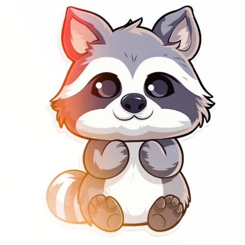 Cute Raccoon Vector Animation Graphic
