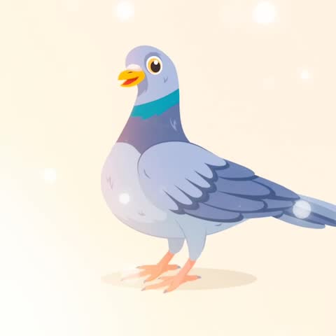 Pidgeon Bird Vector Animation Graphic