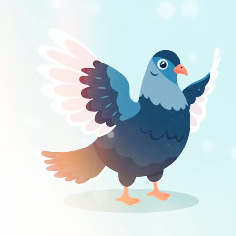Pidgeon Bird Vector Animation Graphic
