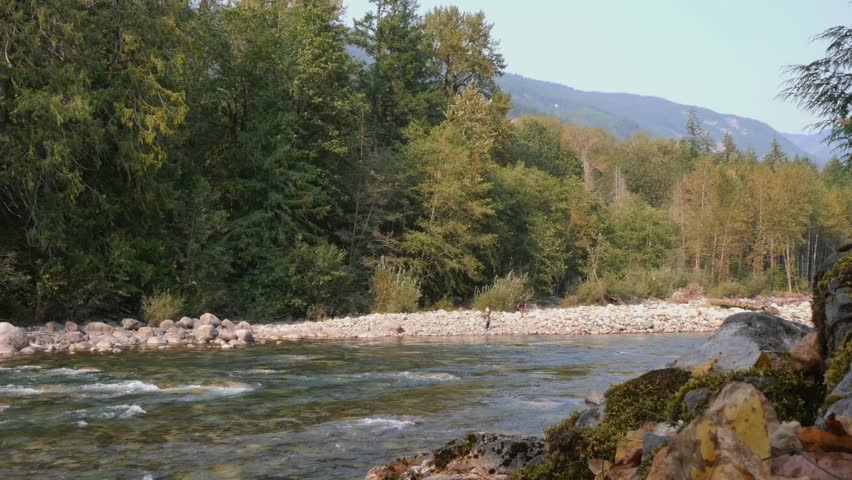 Chilliwack River during a summer season in Chilliwack, British Columbia, Canada