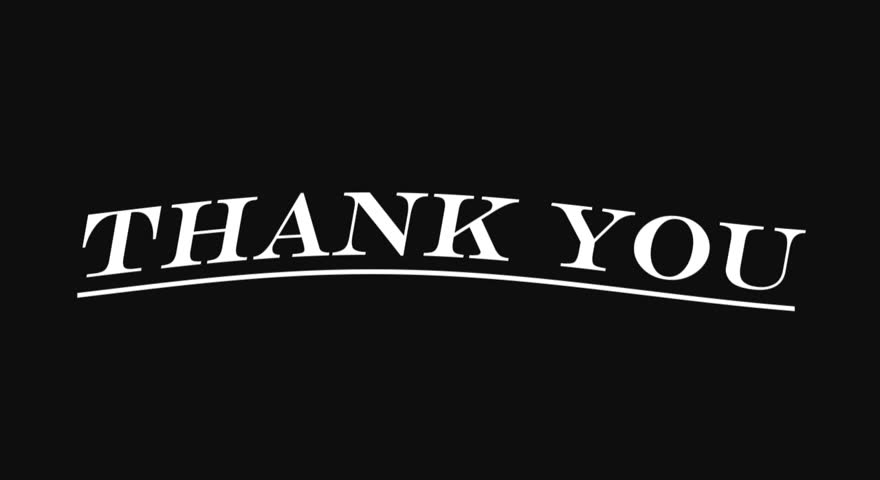 black screen animation video thank you