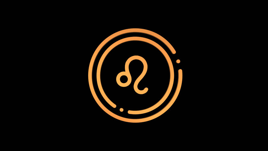 Abstract Leo Logo or Symbol Spinning and Rotating on a Transparent Background. Minimal 3D Rendering Animation Loop