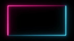 4K Abstract Pink Cyan Neon Rectangle Frame Animation: Retro Style Glowing Neon Frames with Moving Lines for Seamless Loop Backgrounds, Perfect for Halloween, Clubs, Shows, and Presentations  - Powered by Shutterstock - Get 15% off with code: PIKWIZARD15