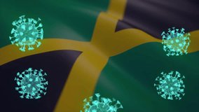 Jamaican Flag with Virus Hologram Overlay Animation - Powered by Shutterstock - Get 15% off with code: PIKWIZARD15