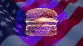 USA Flag with Hologram Polygonal Plexus Burger Animation - Powered by Shutterstock - Get 15% off with code: PIKWIZARD15
