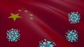China Flag with Coronavirus Hologram Overlay Animation - Powered by Shutterstock - Get 15% off with code: PIKWIZARD15