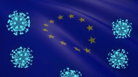 EU Flag with Coronavirus Hologram Overlay Animation - Powered by Shutterstock - Get 15% off with code: PIKWIZARD15