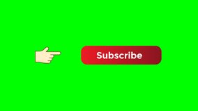 Subscribe button with hand cursor pop up animation with green screen background - Powered by Shutterstock - Get 15% off with code: PIKWIZARD15