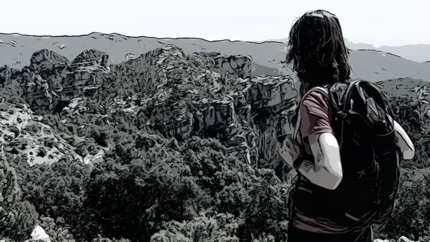 taking in the view of a large mountainous area