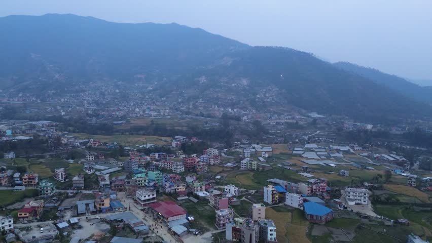 Countryside near Kathmandu, Nepal around sunset