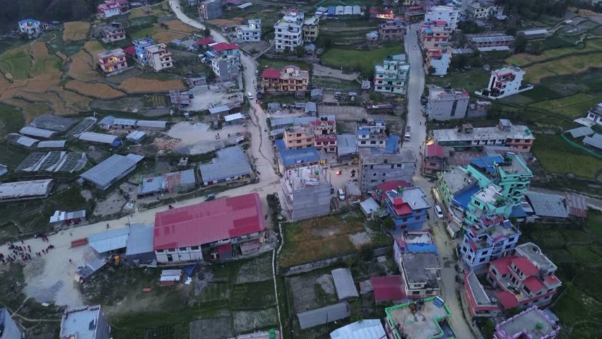 Countryside near Kathmandu, Nepal around sunset