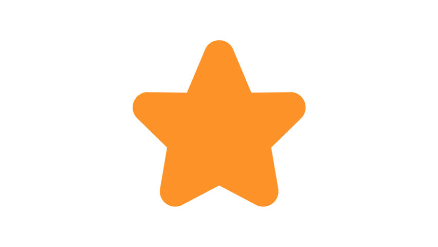 Orange star on white background. Suitable for festive designs, invitations, banners, decoration, celebrating achievements, and bright, simple graphic elements.