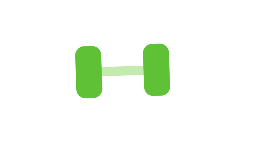 Green dumbbell isolated on white background for fitness and healthrelated designs, workout routines, gym posters, and social media content.