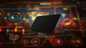 3D smartphone displaying dynamic infographics in virtual space - Powered by Shutterstock - Get 15% off with code: PIKWIZARD15