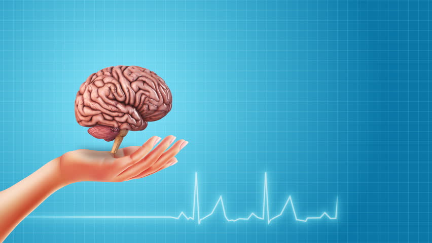 World Mental Health Day brain organ on Hand with Heartbeat line - Powered by Shutterstock - Get 15% off with code: PIKWIZARD15