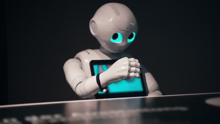 A robot at an exhibition in Berlin, Germany.