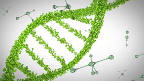 Animation of dna strand and molecules over grey background. Global science, connections, computing and data processing concept digitally generated video. - Powered by Shutterstock - Get 15% off with code: PIKWIZARD15