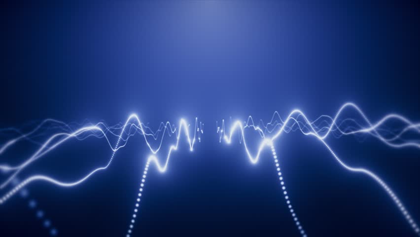 Technological lines from dots, innovative background with neon ribbons. glow and blue colors