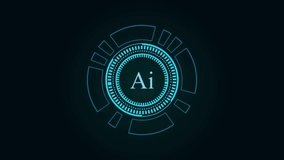 word AI animation. Abstract technology background. 4K VIDEO. - Powered by Shutterstock - Get 15% off with code: PIKWIZARD15