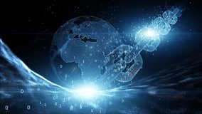 Business blockchain chain data mining animation with earth globe rotation background.	
 - Powered by Shutterstock - Get 15% off with code: PIKWIZARD15