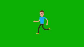 Boy Character Running Green Screen Background HD - Powered by Shutterstock - Get 15% off with code: PIKWIZARD15