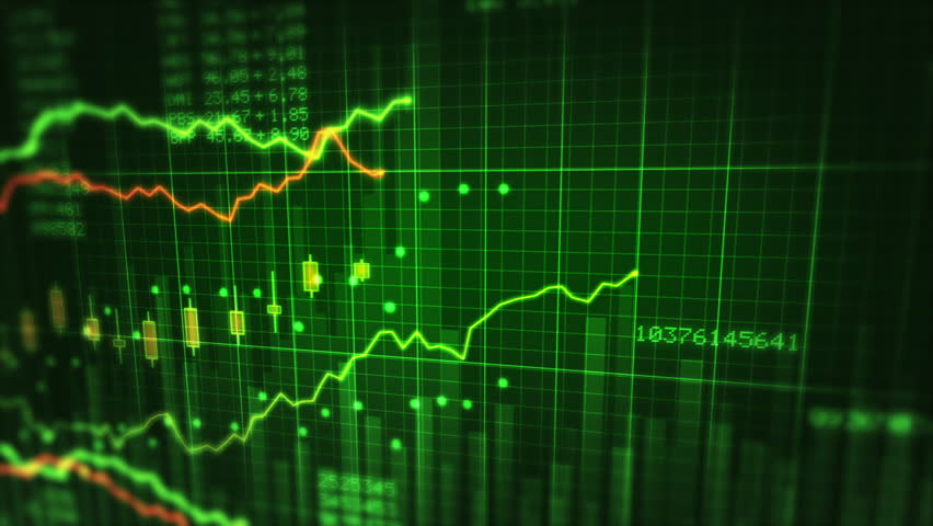 Decreasing Line Chart Graph Illustrating Business Development, Showing Stock Numbers That Track Profits And Losses Over Time. The Animation Represents Global Trade, Economic Statistics, And Financial 