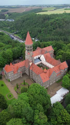 drone video Clervaux abbey Luxembourg europe