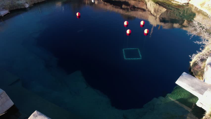 Drone Shot of Blue Hole, Natural Wonder of New Mexico, USA