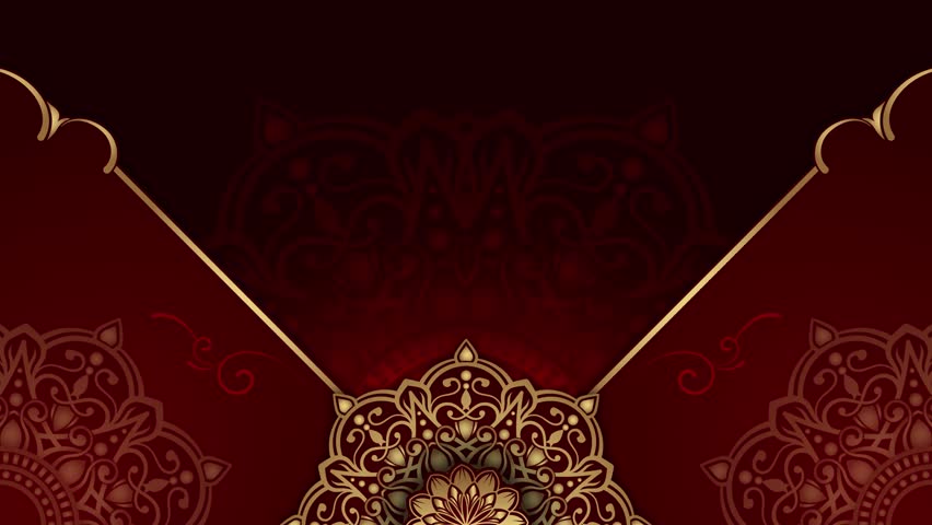 motion background, with golden mandala ornament	
