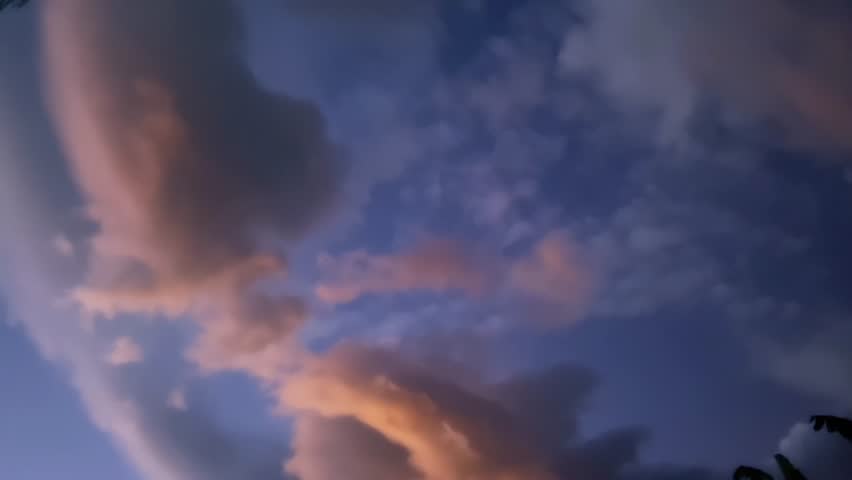 clouds movement from dawn to dusk