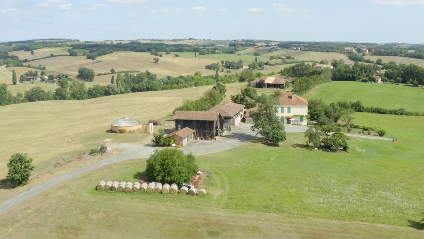 Aerial shot of a typical farmer