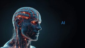Artificial intelligence concept of big data.Abstract digital human face. Machine learning, Big data network, Brain data creative i, Science and artificial intelligence technology, innovation for futur - Powered by Shutterstock - Get 15% off with code: PIKWIZARD15