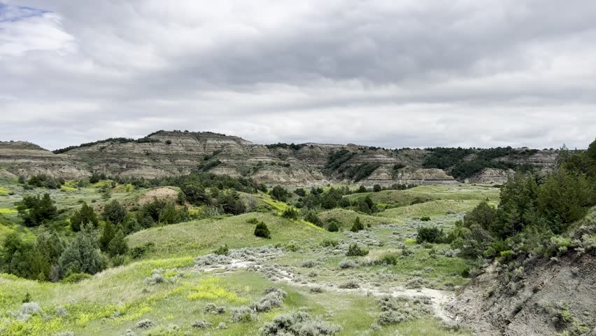 Lush Valley in Theodore Roosevelt National Park, North Dakota