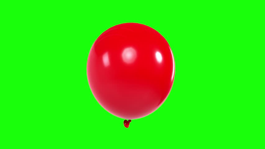 Red balloon floating against a bright green background in 3D animation - Powered by Shutterstock - Get 15% off with code: PIKWIZARD15