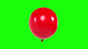 Red balloon floating against a bright green background in 3D animation - Powered by Shutterstock - Get 15% off with code: PIKWIZARD15