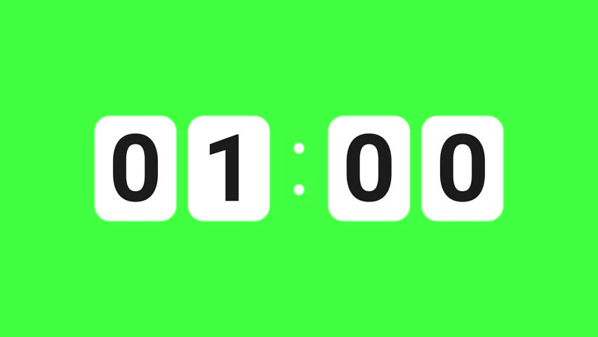 1 minute countdown timer with Green screen