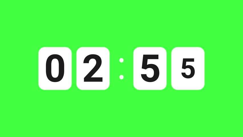 5 minute countdown timer with Green screen
