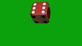 A 3d render red dice transition on a green screen chroma key background. Rolling dice isolate on green screen for casino or gambling concept 3d animation. 3d render of rolling dice with motion blur - Powered by Shutterstock - Get 15% off with code: PIKWIZARD15