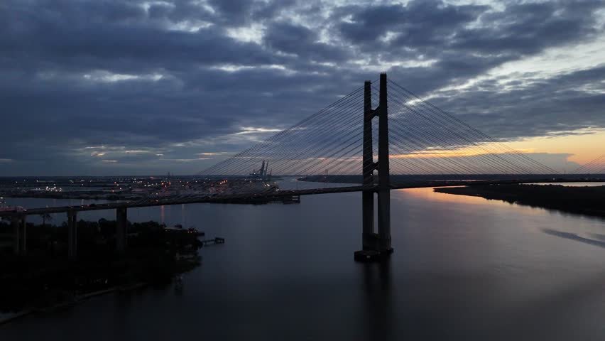 Dames Point Bridge over the St. Johns River at sunrise in Jacksonville, Florida USA