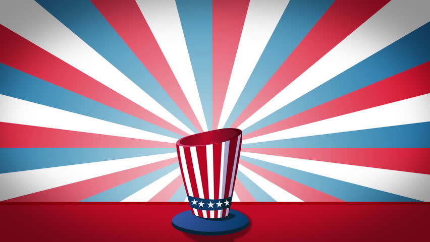 Animation of independence day text and container with confetti over moving striped background. Digitally generated, vector, red, white, blue, patriotism, celebration, freedom and identity concept.