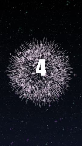 2025 Happy New Year Theme vertical Countdown Animation.New Year 2025 fireworks.Sparkling animated numbers on dark blue background.