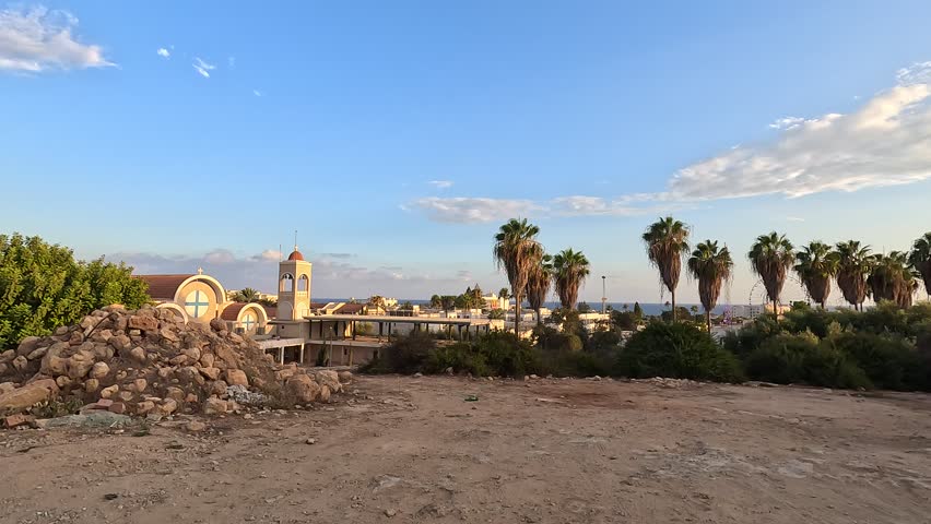 beautiful view of the greek Christian church, monastery  in Cyprus in Agia Napa 