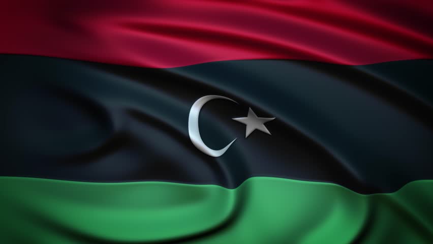 Seamless Loop Waving Silky Country Flag Libya