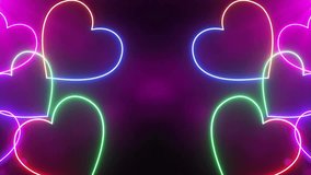 Glowing Heart Shape Neon Animation On Black Background. Neon Heart Shape Animation Background. Romantic Heart Animation Background. Neon Heart Icon Shape Animation Valentine Love Background - Powered by Shutterstock - Get 15% off with code: PIKWIZARD15